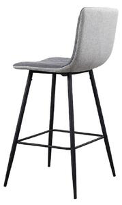Barová stolička svetlosivá látka s čiernymi nohami (k237325)
