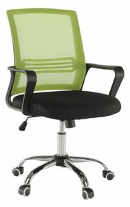 Kancelárska stolička, sieťovina zelená a látka čierna (k221994)