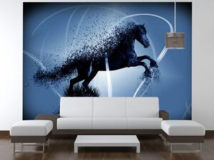 Gario Fototapeta Modrý kôň - Jakub Banas Veľkosť: 402 x 240 cm, Materiál: Latexová