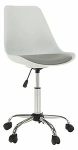 Kancelárska stolička s plastovým tvarovaným sedadlom biela/sivá (k299520)