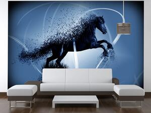Gario Fototapeta Modrý kôň - Jakub Banas Veľkosť: 412 x 248 cm, Materiál: Latexová