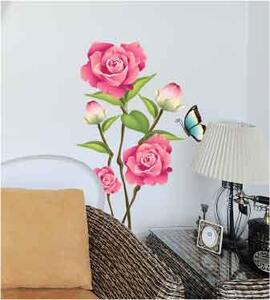 Veselá Stena Samolepka na stenu Ružové ruže