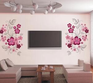 Veselá Stena Samolepka na stenu Ružové kvety
