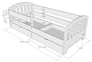 BabyBeds Detská posteľ s úložným priestorom CLASSIC Farebné prevedenie: Biela, Velikost postele: 180x80 cm, Úložný priestor k posteli: Áno, s úložným priestorom