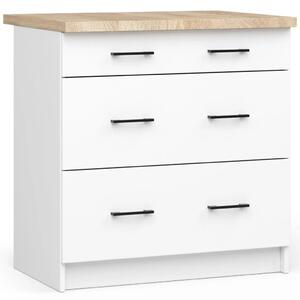 Kuchynská skrinka so šuplíkmi 80 cm VERMINA - biela