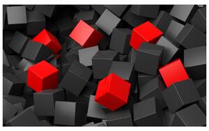 Gario Fototapeta Čierno - červené kocky 3D Veľkosť: 536 x 240 cm, Materiál: Latexová