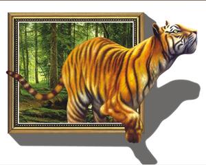 Veselá Stena Samolepka na stenu Tiger v obraze