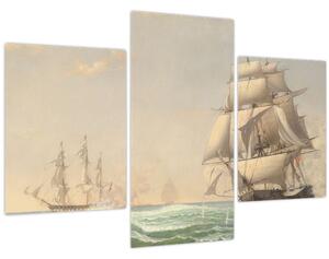 Obraz - Fitz Henry Lane, The United States Frigate President Engaging the British Squadron, reprodukcia (90x60 cm)