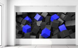 Gario Fototapeta Čierno - modré kocky 3D Veľkosť: 536 x 240 cm, Materiál: Latexová
