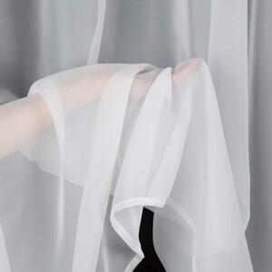 Biela záclona na krúžkoch LUCY z hladkého voálu 300x250 cm