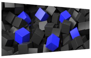 Gario Fototapeta Čierno - modré kocky 3D Veľkosť: 150 x 200 cm, Materiál: Latexová