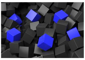 Gario Fototapeta Čierno - modré kocky 3D Veľkosť: 150 x 200 cm, Materiál: Latexová