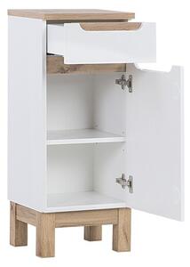 Comad Kúpeľňová zostava Bali 80 cm so zápustným umývadlom, skrinkami a zrkadlom dub wotan/biela