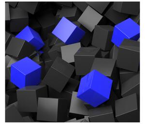 Gario Fototapeta Čierno - modré kocky 3D Veľkosť: 268 x 240 cm, Materiál: Latexová
