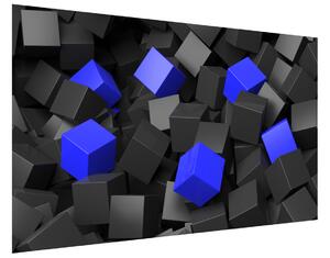 Gario Fototapeta Čierno - modré kocky 3D Veľkosť: 110 x 200 cm, Materiál: Latexová