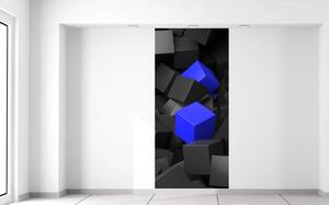 Gario Fototapeta Čierno - modré kocky 3D Veľkosť: 95 x 205 cm, Materiál: Latexová