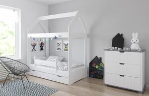 BabyBeds Detská posteľ v tvare domček DOMEK Velikost postele: 160x80 cm, Úložný priestor k posteli: Áno, s úložným priestorom