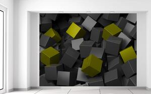 Fototapeta Čierno - zlaté kocky Materiál: Samolepiaca, Rozmery: 150 x 200 cm