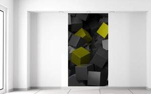 Fototapeta Čierno - zelené kocky Materiál: Samolepiaca, Rozmery: 110 x 200 cm