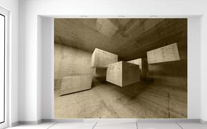 Gario Fototapeta Betónové kocky v priestore Veľkosť: 95 x 205 cm, Materiál: Latexová