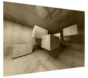 Gario Fototapeta Betónové kocky v priestore Veľkosť: 110 x 200 cm, Materiál: Latexová