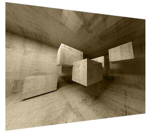 Gario Fototapeta Betónové kocky v priestore Veľkosť: 402 x 240 cm, Materiál: Latexová