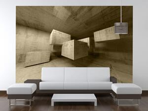 Gario Fototapeta Betónové kocky v priestore Veľkosť: 95 x 205 cm, Materiál: Latexová