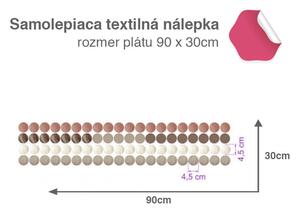 Textilné samolepky do detskej izby, Bodky v zemitých farbách, 30 x 90 cm, DS-N100, š. 30 x d. 90 cm. hnedé