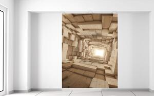 Gario Fototapeta Drevený 3D tunel Veľkosť: 150 x 200 cm, Materiál: Vliesová