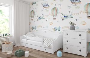 BabyBeds Detská posteľ FRANIO hviezdičky Farebné prevedenie: Biela, Velikost postele: 160x80 cm, Úložný priestor k posteli: Áno, s úložným priestorom