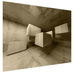 Gario Fototapeta Betónové kocky v priestore Veľkosť: 110 x 200 cm, Materiál: Latexová