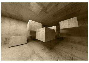 Gario Fototapeta Betónové kocky v priestore Veľkosť: 536 x 240 cm, Materiál: Latexová