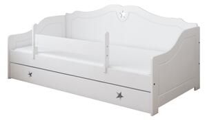 BabyBeds Detská posteľ FRANIO 200x90 hviezdičky Farebné prevedenie: Biela, Úložný priestor k posteli: Áno, s úložným priestorom