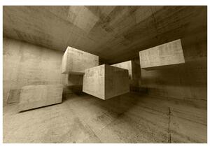 Gario Fototapeta Betónové kocky v priestore Veľkosť: 402 x 240 cm, Materiál: Latexová