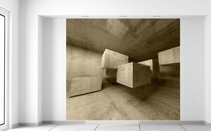 Gario Fototapeta Betónové kocky v priestore Veľkosť: 150 x 200 cm, Materiál: Latexová
