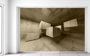 Gario Fototapeta Betónové kocky v priestore Veľkosť: 150 x 200 cm, Materiál: Latexová