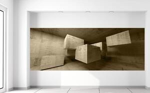 Gario Fototapeta Betónové kocky v priestore Veľkosť: 268 x 100 cm, Materiál: Latexová