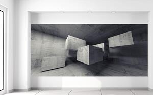 Gario Fototapeta Sivé lietajúce kamenné kocky 3D Veľkosť: 536 x 240 cm, Materiál: Latexová