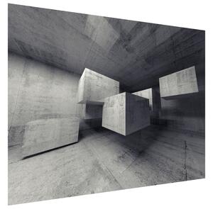 Gario Fototapeta Sivé lietajúce kamenné kocky 3D Veľkosť: 150 x 200 cm, Materiál: Latexová
