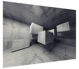 Gario Fototapeta Sivé lietajúce kamenné kocky 3D Veľkosť: 200 x 135 cm, Materiál: Latexová