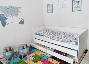 BabyBeds Praktická posteľ s prístelkou a úložným priestorom HOMNES 200x90 biela Matrac k posteli?: Nie, bez matraca
