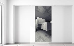 Gario Fototapeta Sivé lietajúce kamenné kocky 3D Veľkosť: 95 x 205 cm, Materiál: Latexová