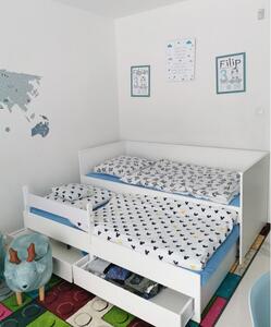 BabyBeds Praktická posteľ s prístelkou a úložným priestorom HOMNES 200x90 biela Matrac k posteli?: Nie, bez matraca