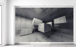 Gario Fototapeta Sivé lietajúce kamenné kocky 3D Veľkosť: 402 x 240 cm, Materiál: Samolepiaca
