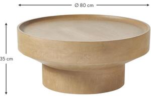 Okrúhly konferenčný stolík z mangového dreva Benno
