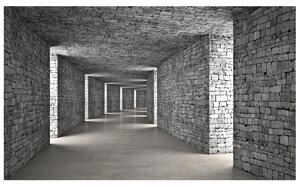 Gario Fototapeta Sivý kamenný tunel Veľkosť: 200 x 150 cm, Materiál: Latexová