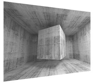 Gario Fototapeta Lietajúca betónová kocka 3D Veľkosť: 200 x 150 cm, Materiál: Latexová