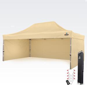 BRIMO Rozkladací párty stan 4x6m - s 3 stenami - Béžová 17
