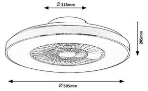 Rabalux - LED Stmievateľné stropné svietidlo s ventilátorom LED/40W/230V + DO