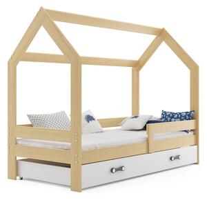 BMS Detská posteľ s úložným priestorom DOMČEK 160x80 borovica